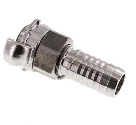 RVS DN 18 DIN 3238 Compressor Klauwkoppeling met 25 mm Slangpilaar