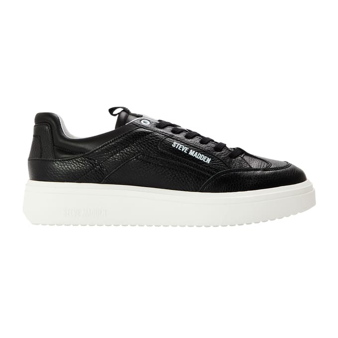 Steve Madden Heren Orlando leren sneakers (Zwart)