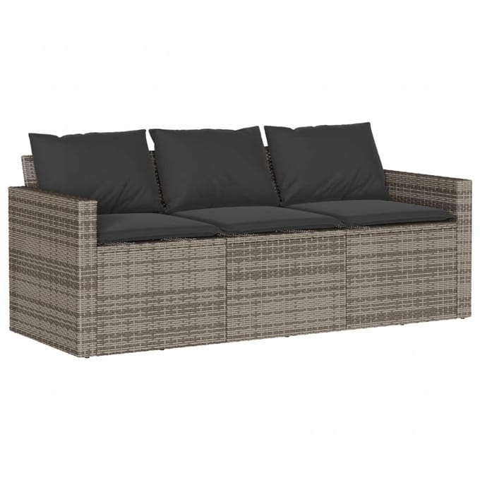 vidaXL - 6-delige - Loungeset - met - kussens - poly - rattan - grijs