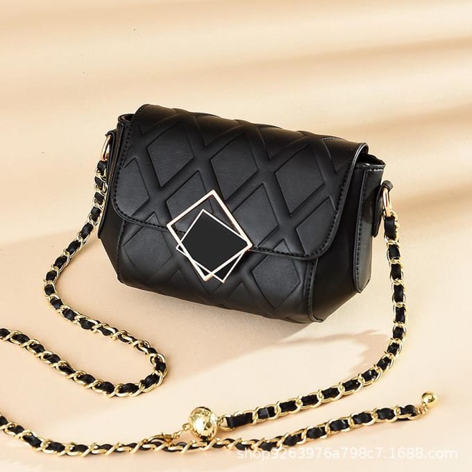 Kleine Tas Damesmode Ketting Draagbaar Meisjes Alle Crossbody Tas Klein Vierkant . black
