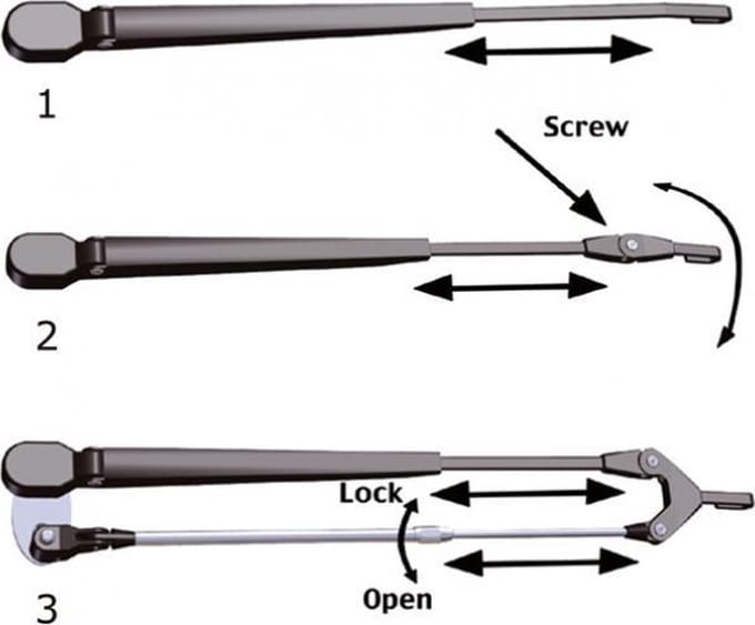 Roca Parallelarm W10/12/38L, Zwart/RVS 324-462mm