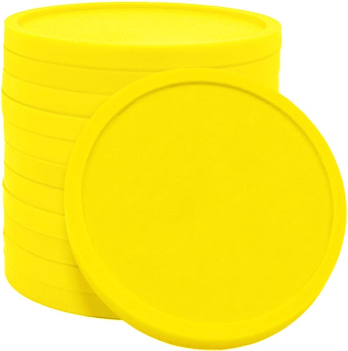 Blanco consumptiemunten / drankmunten Ø29mm - Neon geel - 1.000 stuks