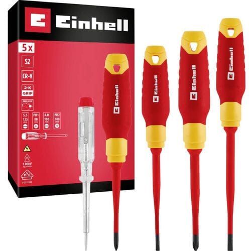 Einhell Schroevendraaierset VDE Grootte SL 4.0, SL 5.5, PH 1, PH 2