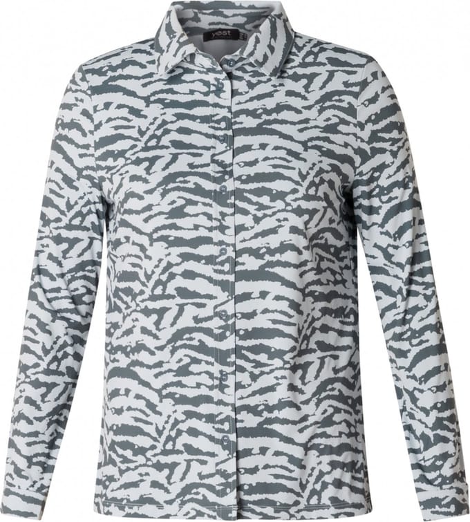 YESTA Vedita Essential Tops - Steel Blue/Multi-Col - maat X-0(44)