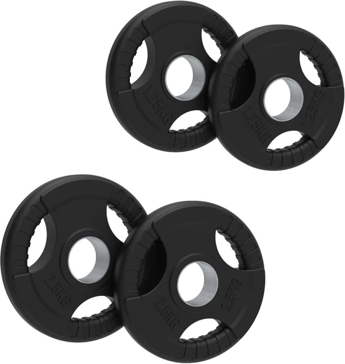 Olympische schijvenset 7,5kg - tri-grip - rubberlaag - 50mm gat