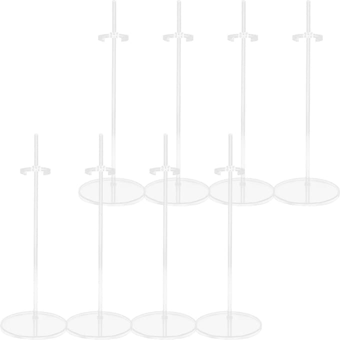 Poppenstandaards - Displayhouders - Verzamelingen Tonen - Verstelbare Tailleclips - 8 Stuks - Transparant