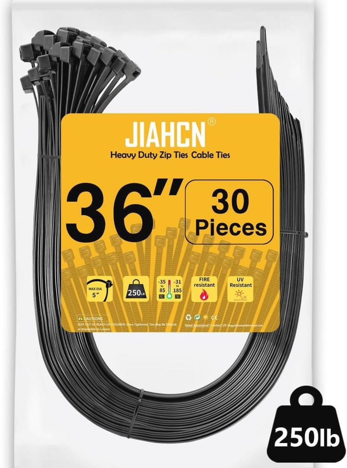 Extra lange Heavy Duty kabelbinders 900 mm - UV-bestendige nylon kabelbinders voor buiten