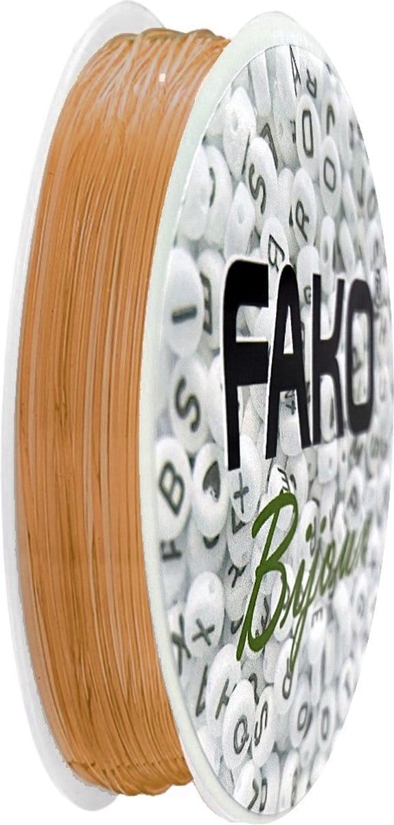 Fako Bijoux® - Elastisch Nylon Draad - Rijgdraad - Sieraden Maken - 0.6mm - 9 Meter - Lichtbruin