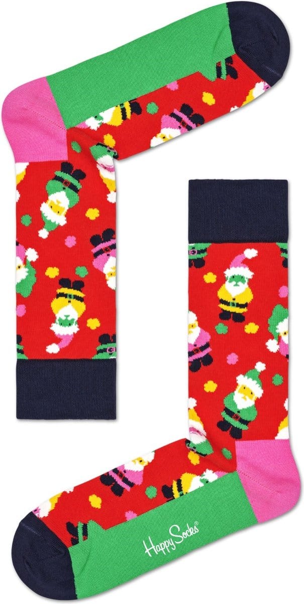 Happy Socks - kerstsokken - Santa - Rood - Maat 36-40