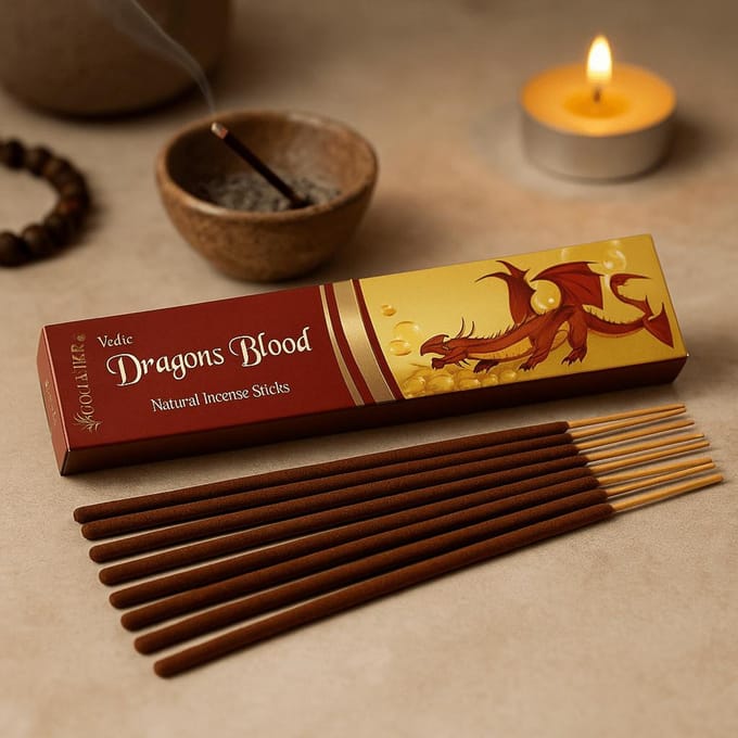 6x Bâtonnets d'encens védique Sang de Dragon, 12 Bâtonnets