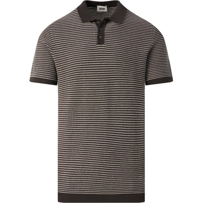 Slim fit gebreide poloshirt in two-tone-uitvoering model 'Triton'