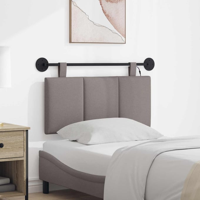 vidaXL - Hangend - hoofdbord - Taupe - Fluweel