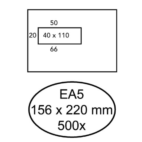 Envelop Quantore 156x220mm venster 4x11cm links 500 stuks