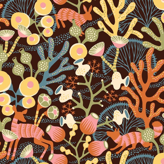 Boråstapeter Vliesbehang 1461 - Swedish Designers - Botanisch Bruin - 53cm x 10.05m