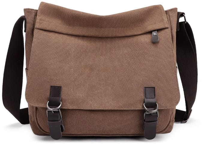 Heren schoudertas (crossbody) - grote capaciteit - Koffiebruin