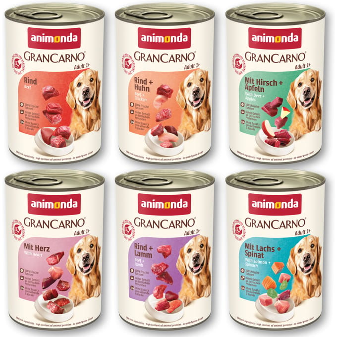 animonda GranCarno Original Adult 6 x 400 g  Mixpakket 1: hartige selectie (6 Soorten)