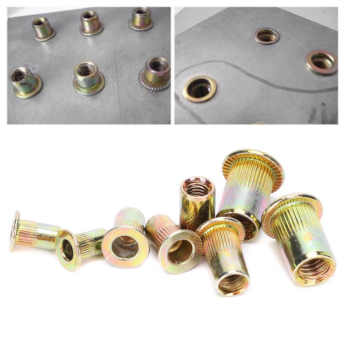 240 stuks M3 M4 M5 M6 Kleur Verzinkt Klinkmoeren Set Snel Klinken Hardware Accessoires