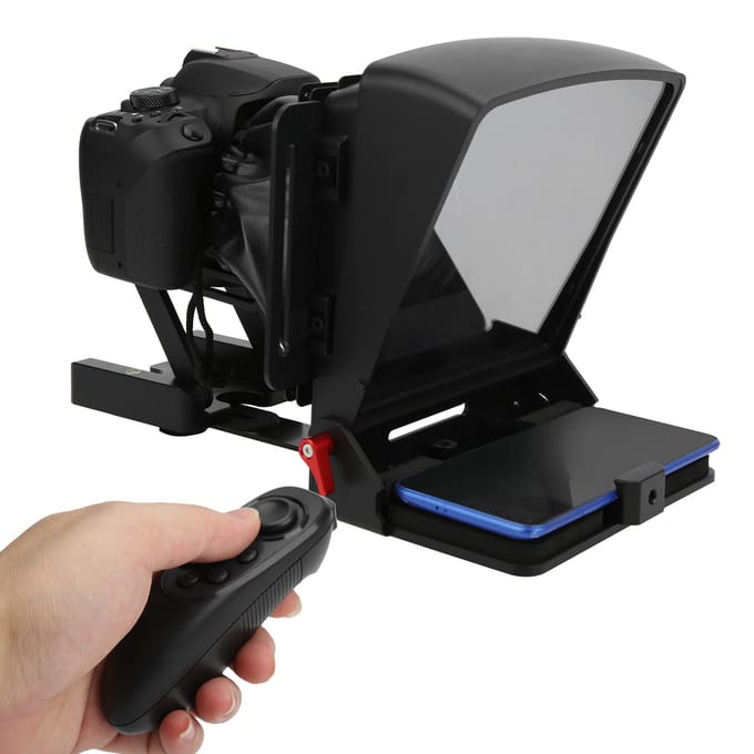 Draagbare Afstandsbediening Teleprompter Video-opname Prompter voor TelefoonCameraTablet gray