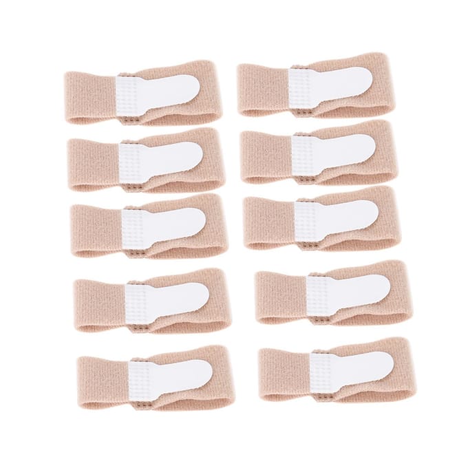 Lot de 10 correcteurs d'hallux valgus, séparateurs de pouce et d'orteils, ajusteurs d'oignon, orthèses orthopédiques beige