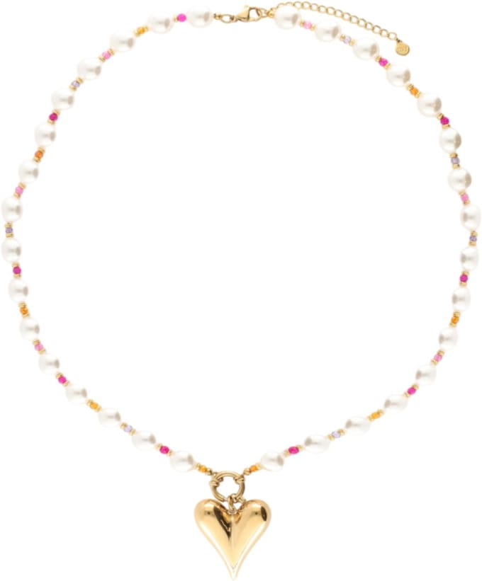Statement Ketting met Imitatieparels en Hartje - My Jewellery - Ketting
