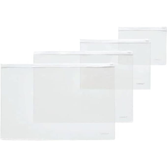 Foldersys 40415-10 Zip Pochette A4 Transparant