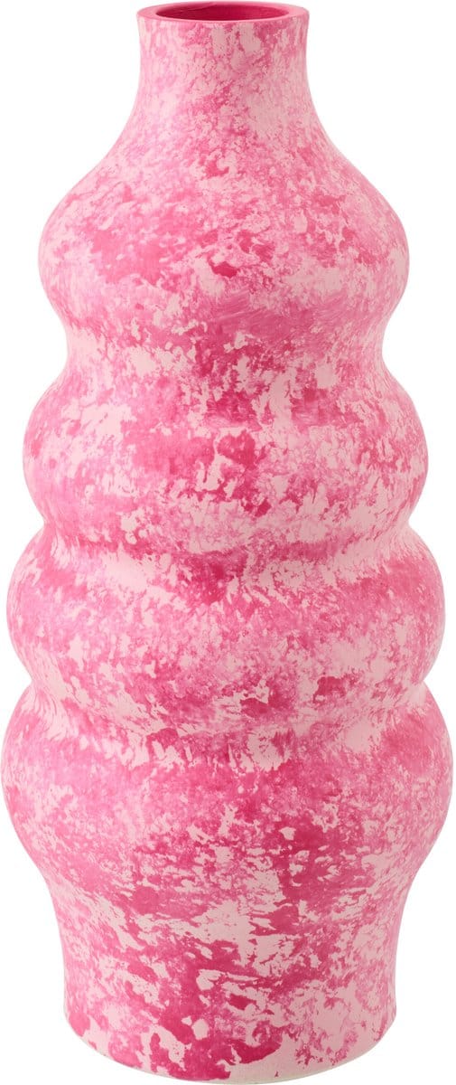 J-Line vaas - keramiek - roze/wit - large
