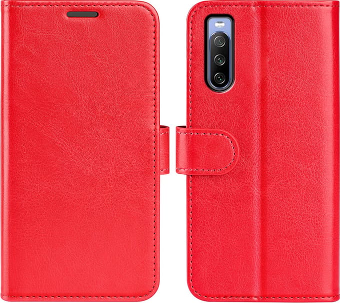 MobyDefend Hoesje - Geschikt voor Sony Xperia 5 IV - Wallet Book Case (Sluiting Achterkant) - Rood