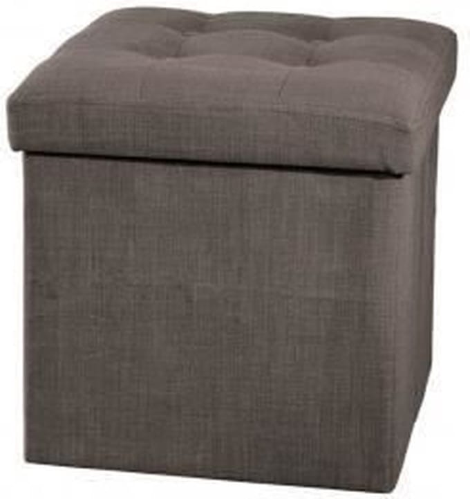 Atmosphera Poef - donkergrijs - 38 x 38 cm - mdf - hocker - opbergbox - opvouwbaar