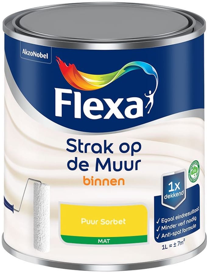Flexa - Strak Op De Muur Binnen Mat - Puur Sorbet - Mengverf - 1 L