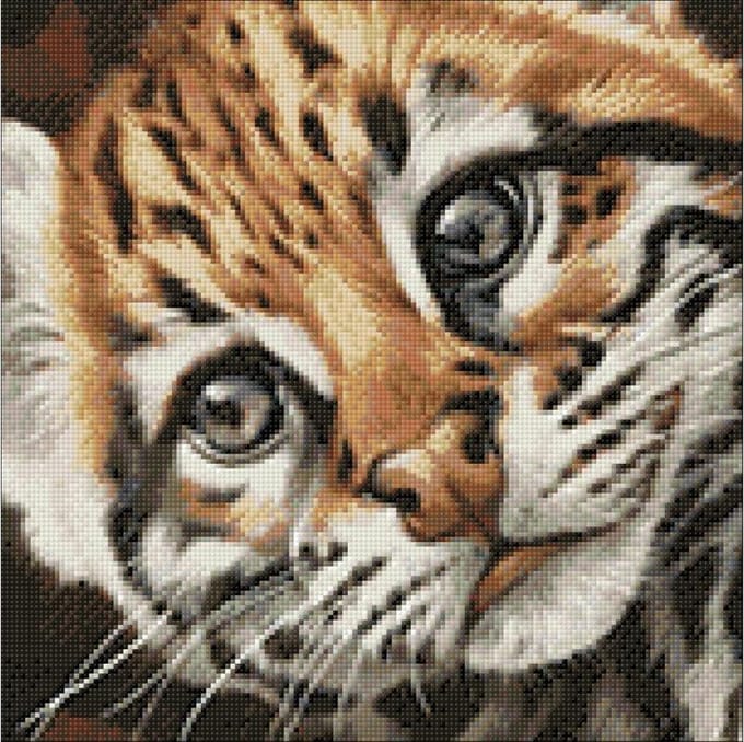 Wizardi Diamond Painting Kit Ocelot Kitten WD2427