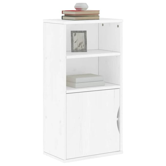 vidaXL - Bijzetkast - ODDA - 40x24x79 - cm - massief - grenenhout - wit