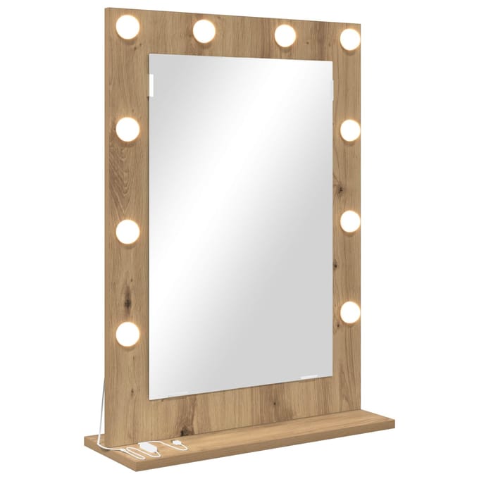 vidaXL - Make-up - Spiegel - Artisan - Eiken - 70 - x - 50 - x - 18 - cm - Rechthoekig