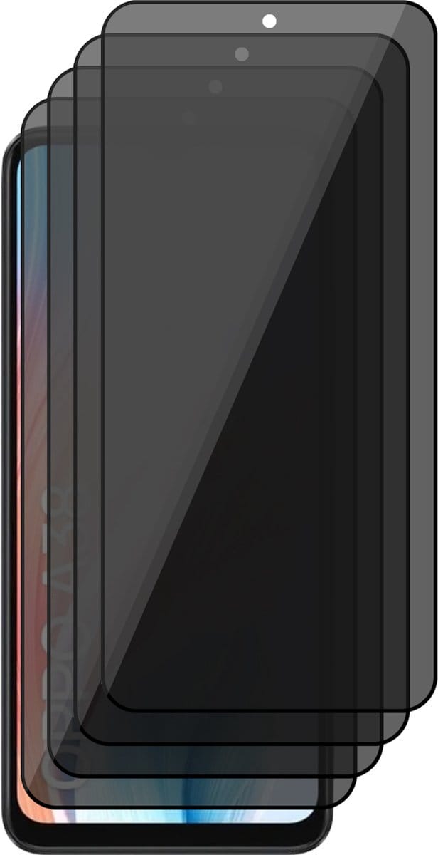 Privacy Screenprotector geschikt voor Oppo A38 / A18 - 4x Volledig Dekkend Glas Screen Protector