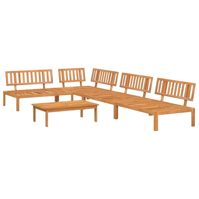 vidaXL 5-delige Loungeset pallet massief acaciahout