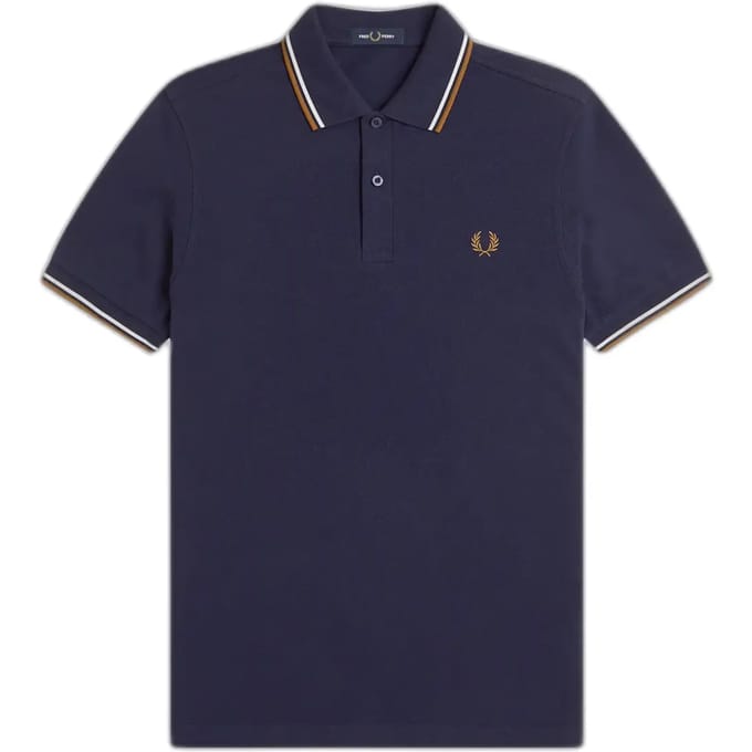Fred Perry Twin tipped polo - twilight navy snow white dark caramel