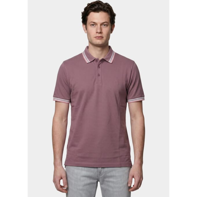 Bos Bright Blue Scotland blue polo heren brick polo plain contrast col spe25108br06sb/765 grape