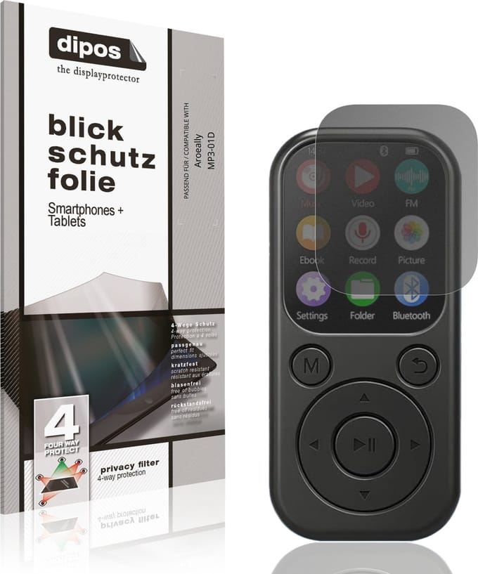 dipos – Matte Privacy Screenprotector geschikt voor Aroeally MP3-01D | Anti-Spy Beschermfolie