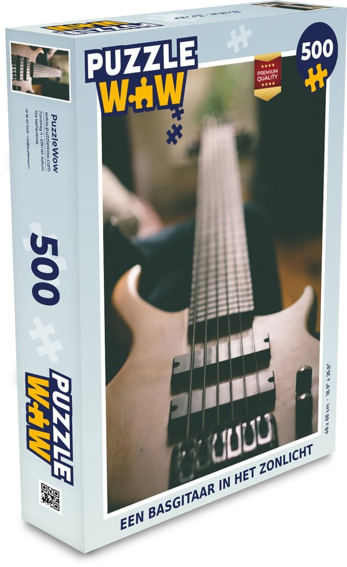 Puzzel Een basgitaar in het zonlicht - Legpuzzel - Puzzel 500 stukjes