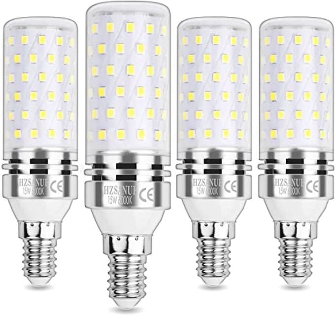E14 LED Corn Bulbs 15W, 6000K Daglichtwit, Energiezuinig, 1700 Lumen, 4-Pack