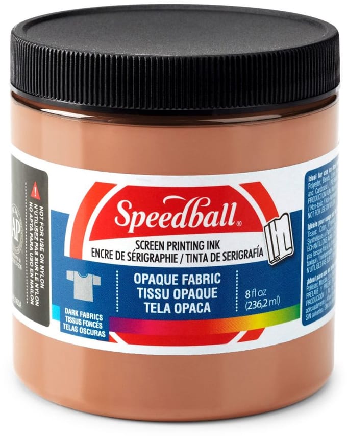 Shimmer fabric ink rose gold screen printing -Speedball