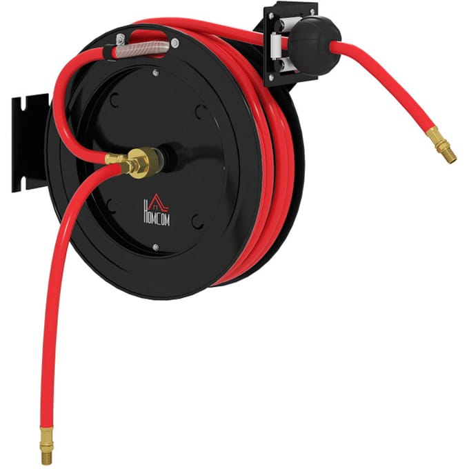 4goodz wandgemonteerdeWaterslanghaspel 20 bar waterdruk - automatisch oprollen - 15+1 m waterslang