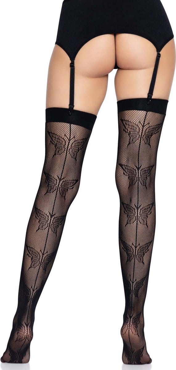 butterfly backseam thigh highs