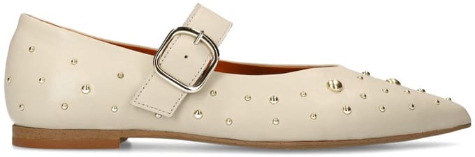 Manfield - Dames - Off white leren loafers - Maat 42