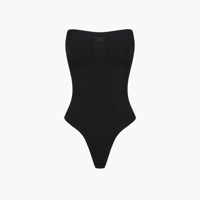 cfab - Strapless corrigerende bodysuit met string - Zwart, M - Corrigerende Body - Naadlos - corrigerend ondergoed dames