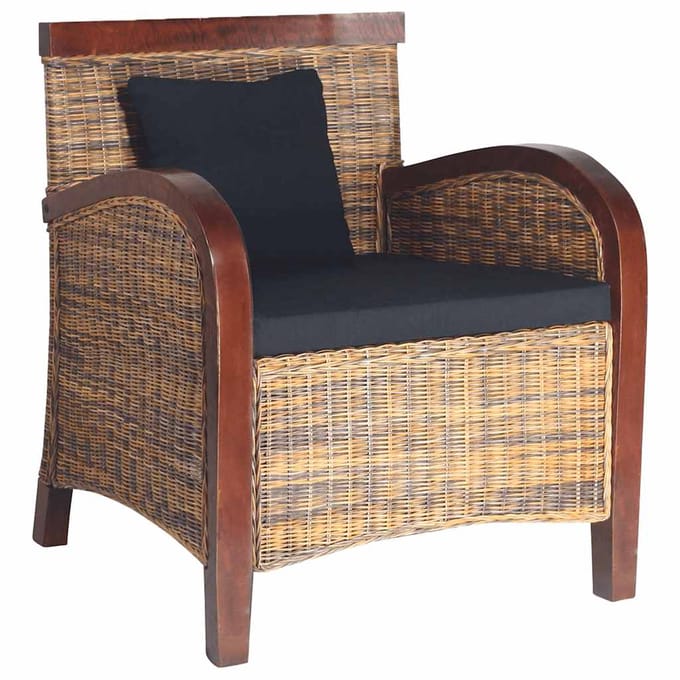 Vidaxl Handgevlochten Rotan Fauteuil