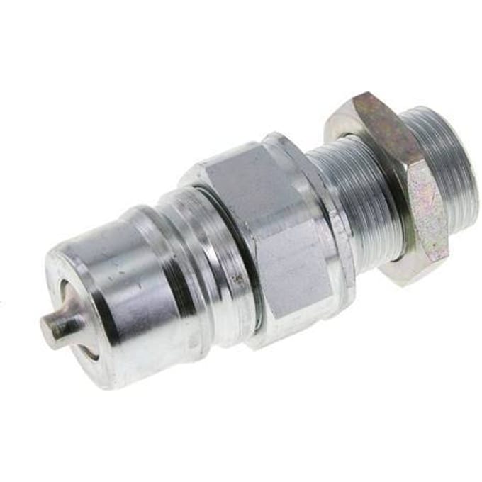 Stalen DN 25 Hydraulische Koppeling Insteeknippel 20 mm S Knelring Schotkoppeling ISO 7241-1 A/8434-1 D 34.3mm