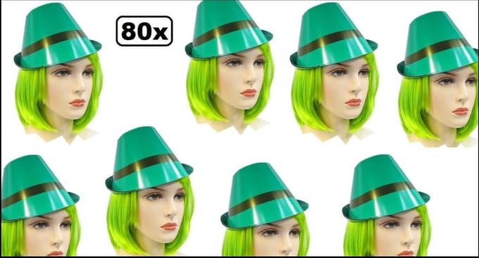 80x Tiroler hoedjes groen karton