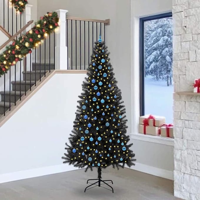 vidaXL Kerstboom Zwart 240 cm PVC