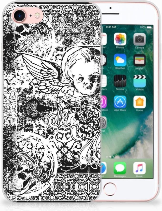 Silicone Back Case iPhone SE 2022 | SE 2020 | 8 | 7 Skulls Angel