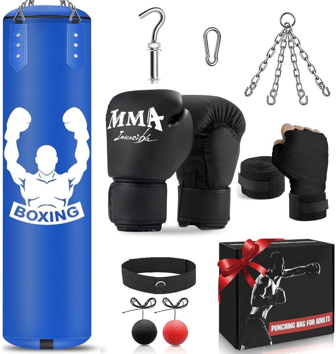 Bokszakset voor training met handschoenen en reflexbal